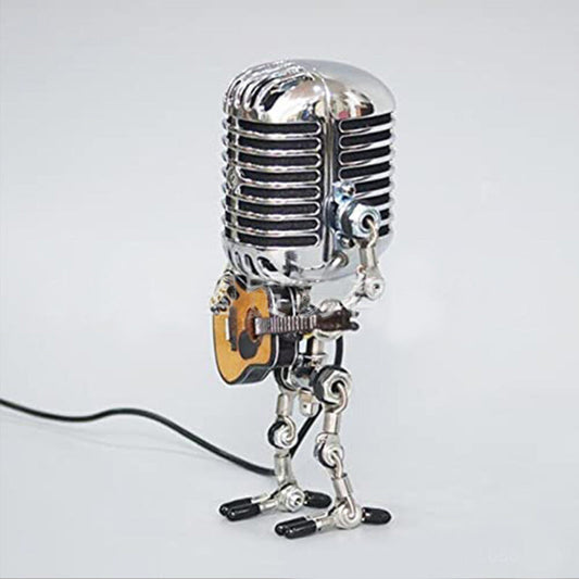 Vintage Microphone Robot Sculpture For Retro Industrial Home Office Decoration 6850473099364-1
