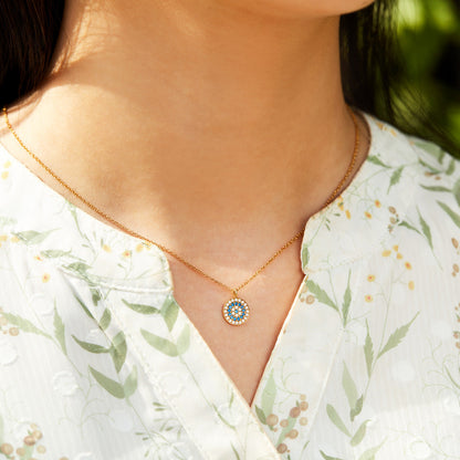 Evil Eye Disc Pendant Necklace 8576904691993-1