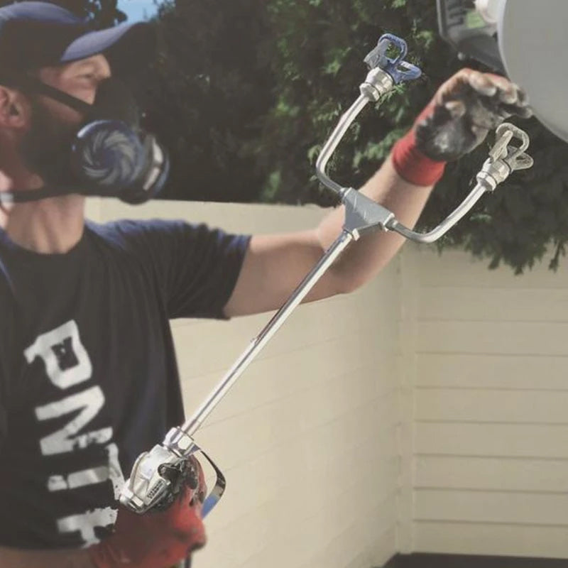 Double Head Painter Spray Gun Adjustable Nozzle Tool For Wall Painting Work 6850474082404-1