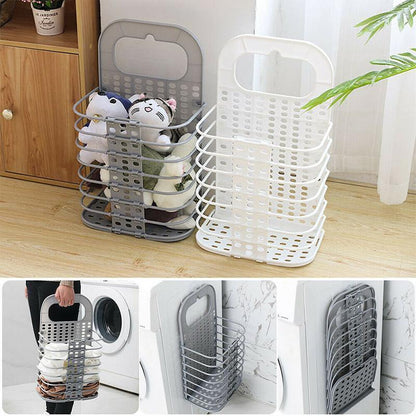 Space Saving Folding Laundry Hamper With Handle And Wall Hook 6852124573796-1