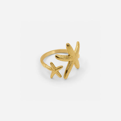Golden Starfish Ring Adding Coastal Elegance and Ocean-Inspired Charm 15044018143558-1