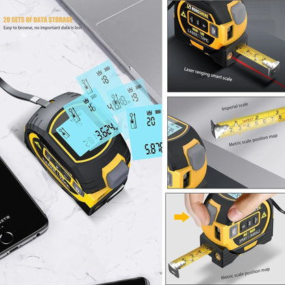 Infrared Laser Measuring Tape Digital Ruler Crossline Backlit Memory Range 8503694295342-1