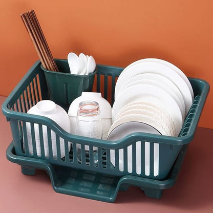 Double Layer Kitchen Dishes & Utensils Drying Organizer Rack 9638697435417-1