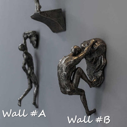 Wall Climbing Resin Sculpture Decorative Figure Home Hanging Decor 8496298688814-1