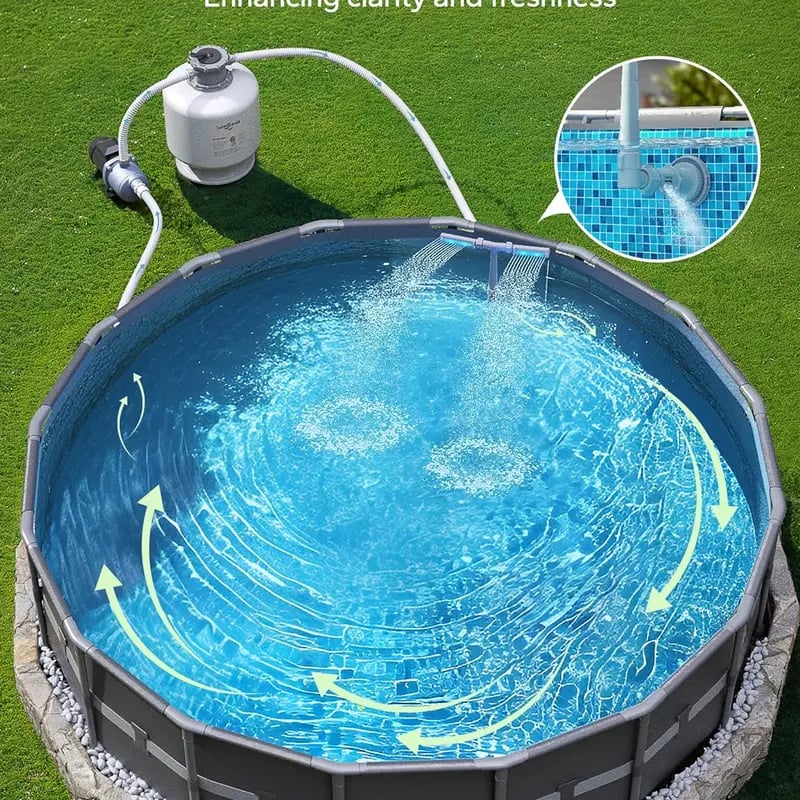Solar Pool Fountain with Lights Dual Arc - Above/Inground Pool Fountain Lights with Remote Control 10019064086809-1