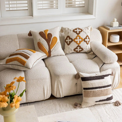 Nordic Retro Tufted Cushion Cover – 45X45Cm Yellow Brown Decorative Pillow 14815608406342-1