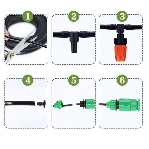 Automatic Garden Patio Cooling Watering Drip Sprinkler Misting Hose Kit 9331987120430-1