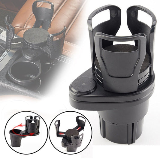 Dual Adjustable Car Cup Holder With 360° Rotating Base 8746116612430-1