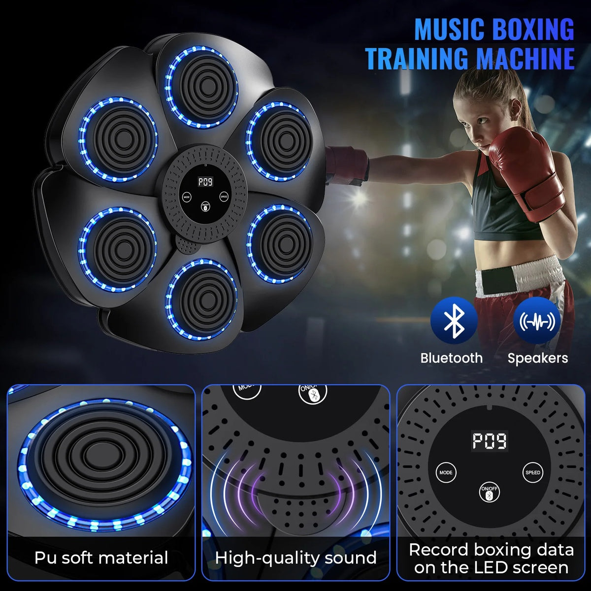 Music Boxing Pad with Targeting Features – Ultimate Punch Machine for Boxing Fitness