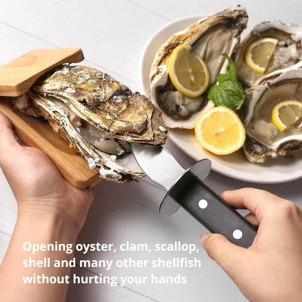 Bowlift Premium Wood Handle Oyster Shell Opener Clamp