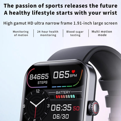 Blood Glucose Monitoring Smartwatch - Bluetooth Call Information Display Health Monitor Multiple