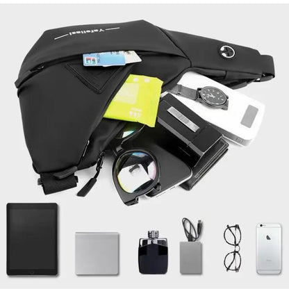 Compact Anti-Theft Crossbody Sling Chest Bag for Men – Travel Shoulder Bag for Phones, Wallets, and Everyday Essentials