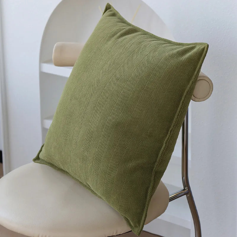 Elegant Green Jacquard Decorative Pillow Cover 14815666602310-1