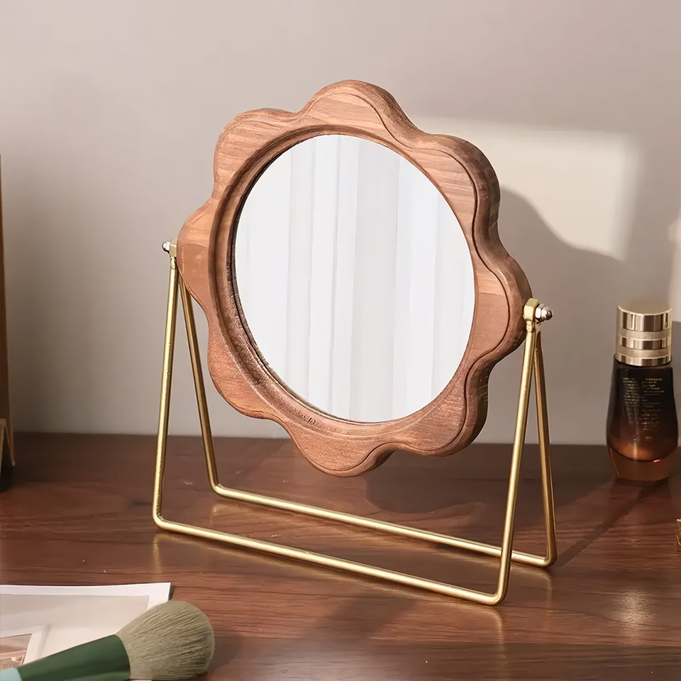 Elegant Rotatable Desktop Makeup Mirror – Neoclassical Design 14815609028934-1