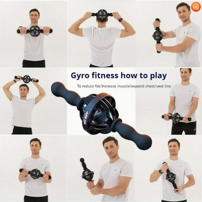 1pc Black Gyro Fitness Trainer  Stainless Steel Core Wrist  Forearm Exerciser With Pull Rope, Fit, Non Electric Handheld Fitness Equipment For Home Use, Enhances Muscle & Reduces, Gym Accessories 8930318876892-1