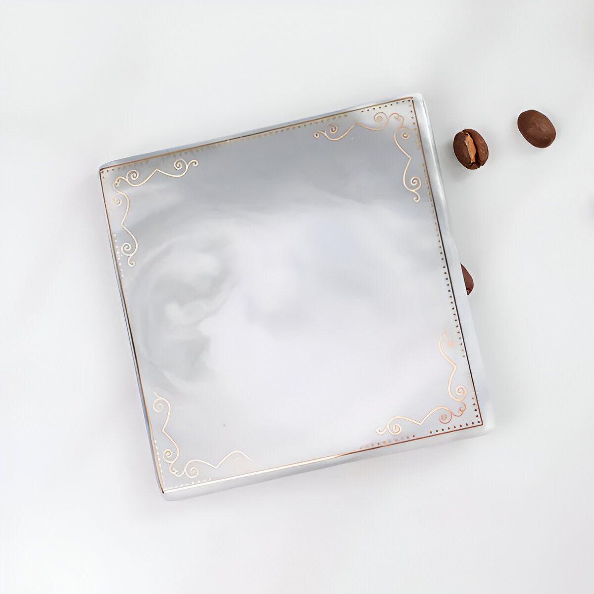 Golden Edge Marble Ceramic Coasters 14815669813574-1
