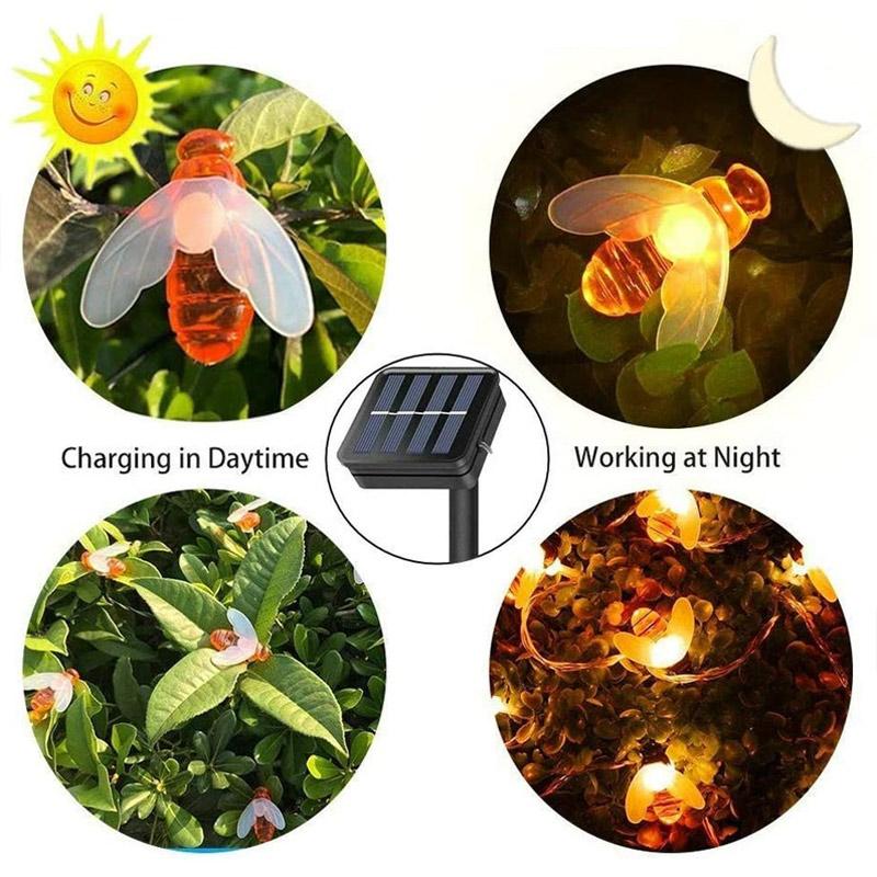 Solar-Powered LED Bee String Lights 6851426287716-1