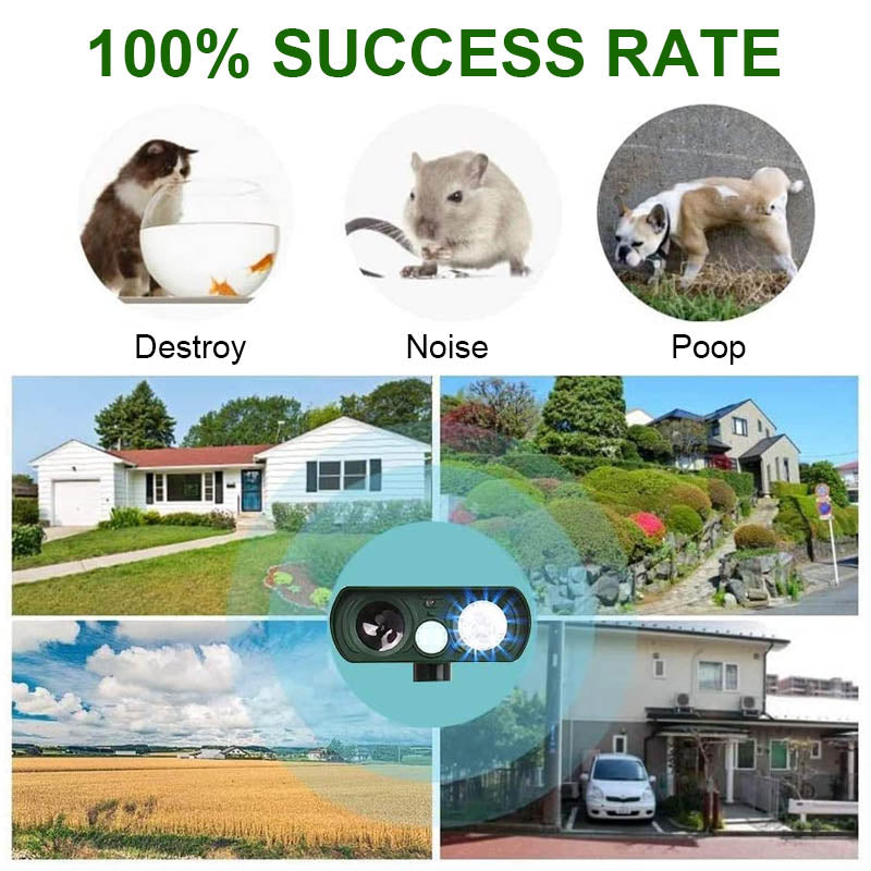 Garden Solar Ultrasonic Pest Repellent Device For Outdoor Animal Protection 6851283386468-1