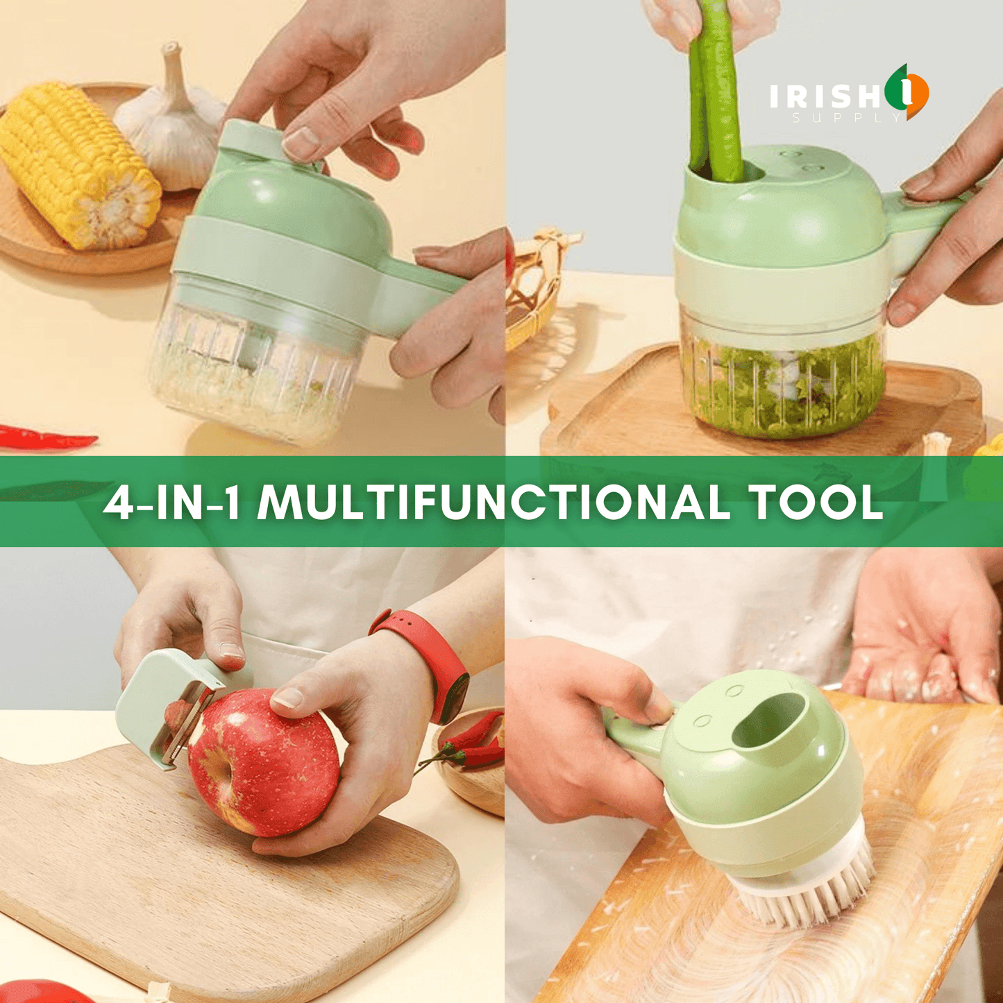 Effortless 4-in-1 Wireless Vegetable Slicer Peeler Chopper 8602952434010-1