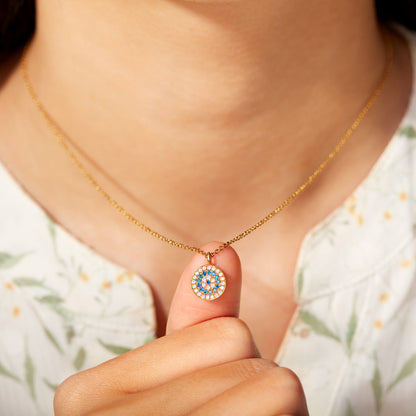 Evil Eye Disc Pendant Necklace 8576904691993-1