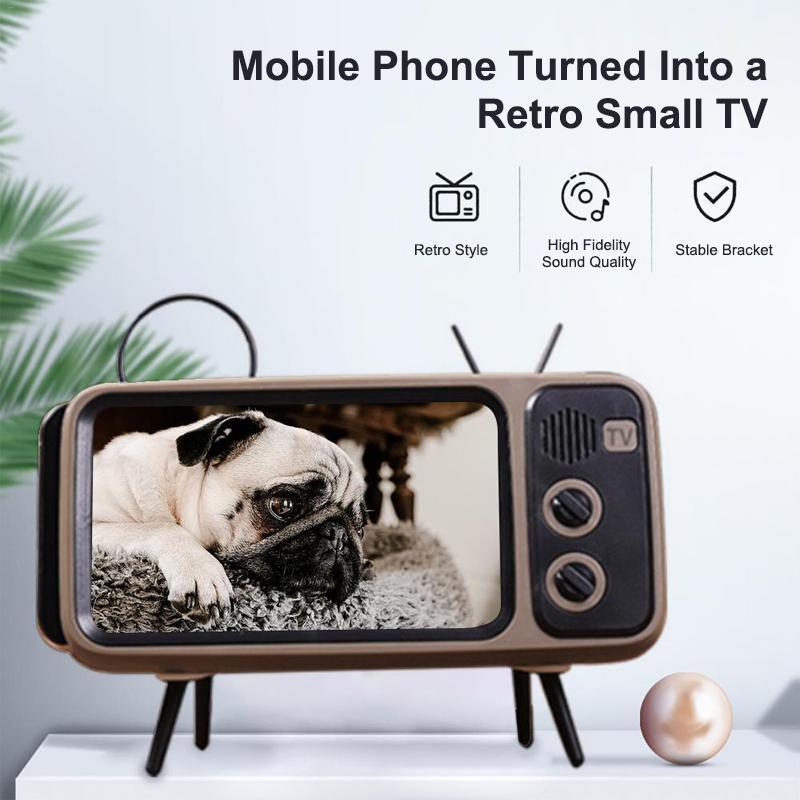 Retro TV Bluetooth Speaker+ Mobile Phone Holder 6851982065764-1