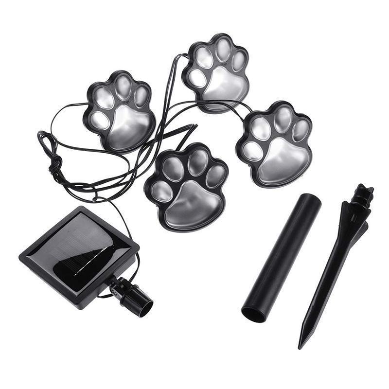 Solar-Powered Paw Print Lights Garden Lantern 6851966632036-1