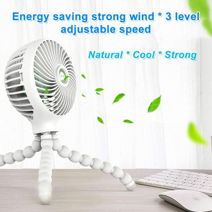 Mini Deformable Portable Fan With Adjustable Stand And USB Rechargeable Design 6852056678500-1