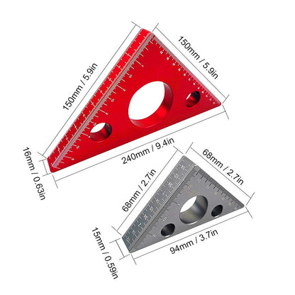 Triangle Measuring Gauging Tool Ruler For Woodworking Layout Angle Precision 6850480308324-1