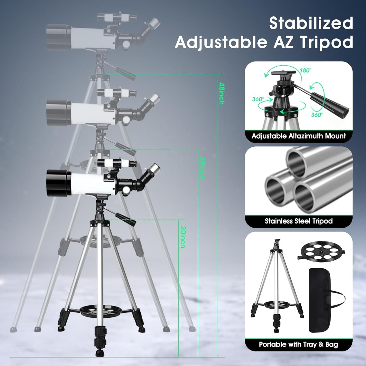 Astronomical Refracting Telescope Suitable For Children, Adults And Beginners, Multi-coated And Wireless Remote Control 9005139689692-1