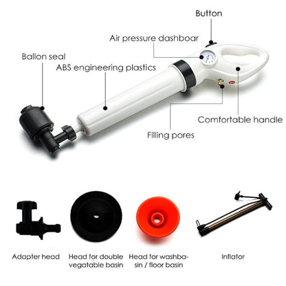 Rechargeable High Pressure Toilet Plunger Drain Clog Remover With Attachments 8545322434862-1
