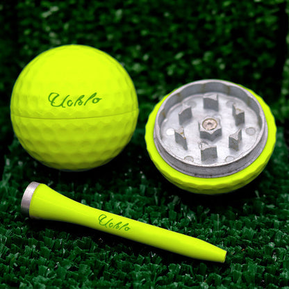 Golf Ball Herb Grinder Stash Container Tee Pipe Set 9588273021230-1