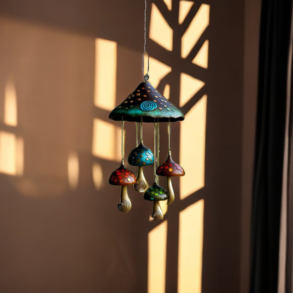 Metal Mushroom Campanula Wind Chime Art For Home Garden 9827326624046-1