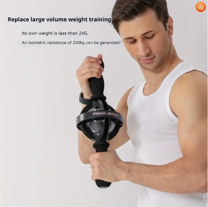 1pc Black Gyro Fitness Trainer  Stainless Steel Core Wrist  Forearm Exerciser With Pull Rope, Fit, Non Electric Handheld Fitness Equipment For Home Use, Enhances Muscle & Reduces, Gym Accessories 8930318876892-1