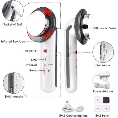 3-in-1 Ultrasonic EMS Fat Burner Face &amp; Body Massager
