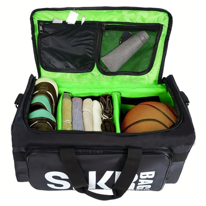Spacious Sports Travel Gym Bag With Shoe Compartment Shoulder Strap