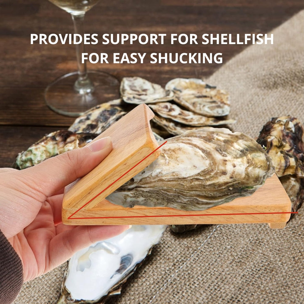 Bowlift Premium Wood Handle Oyster Shell Opener Clamp