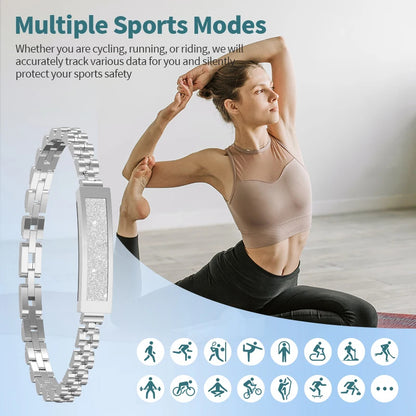 Smart Chain Bracelet for Women – Bluetooth Fitness Tracker with Activity & Wellness Features, Multi-Sport Modes for Android & iOS