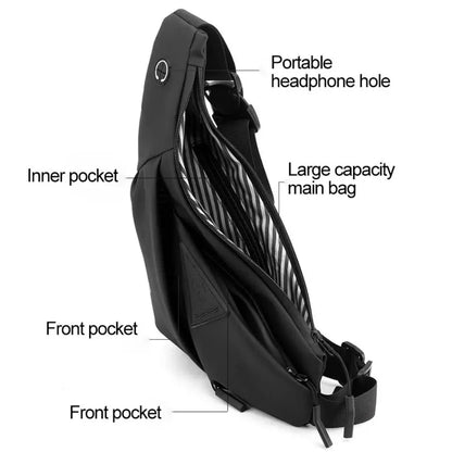 Compact Anti-Theft Crossbody Sling Chest Bag for Men – Travel Shoulder Bag for Phones, Wallets, and Everyday Essentials