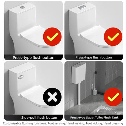 Touchless Intelligent Auto-Flush Sensor - Adjustable Automatic Motion Sensor Toilet Flush Kit Powered by Batteries