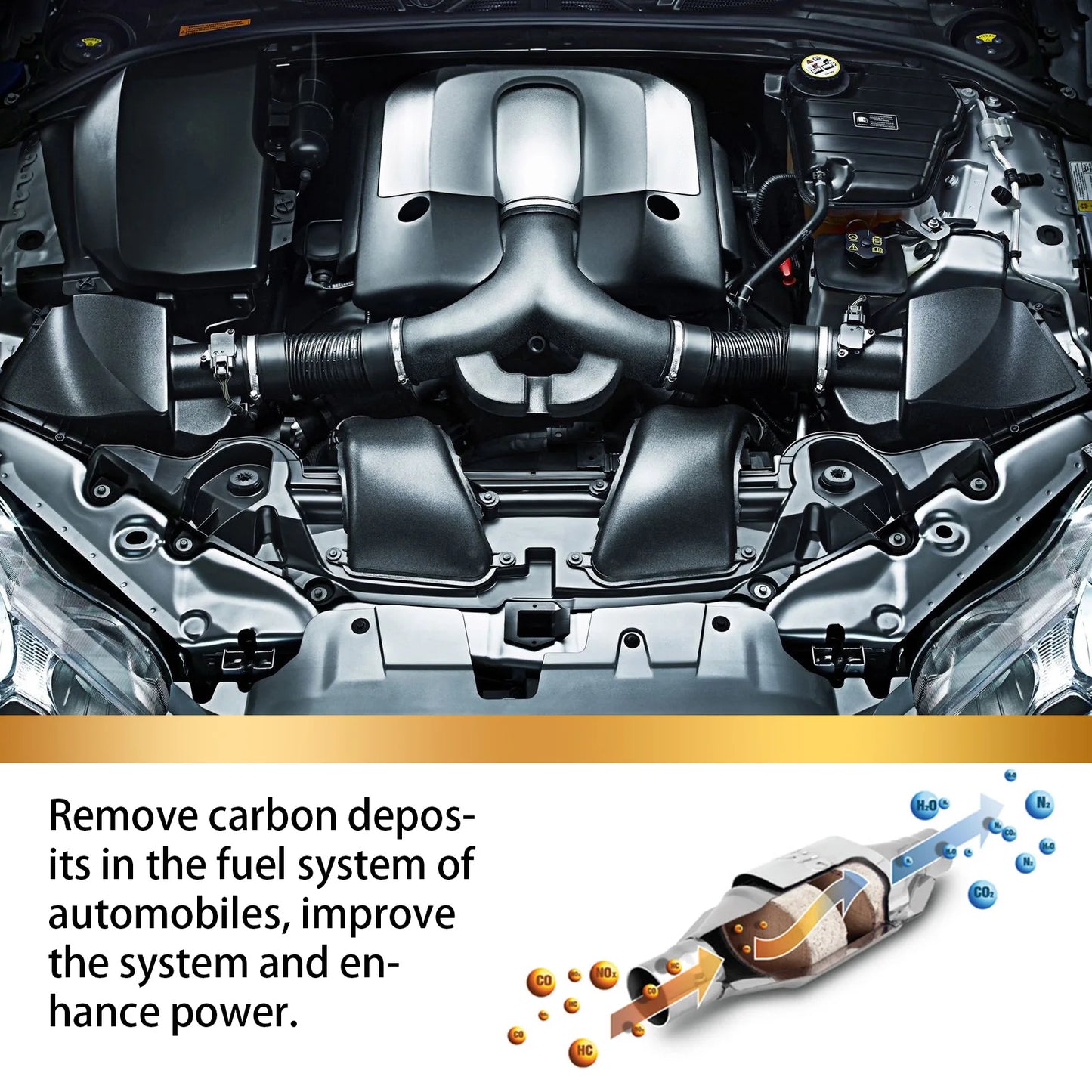Catalytic Converter Cleaner - Instant Car Exhaust Cleaner Dust Stain Remover Pack 3