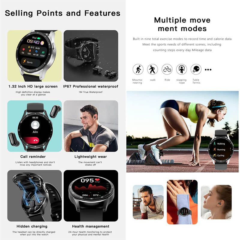 2 In 1 Smartwatch With Earphones 9656777376034-1