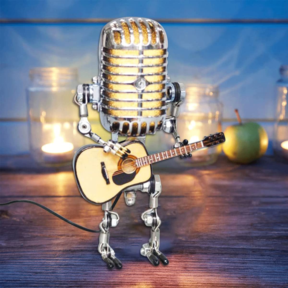 Vintage Metal Microphone Robot Desk Lamp🎸 8999588102425-1
