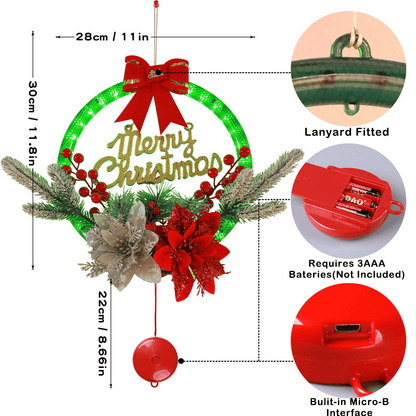 Wreath Decorations With LED Lights 9525965553966-1