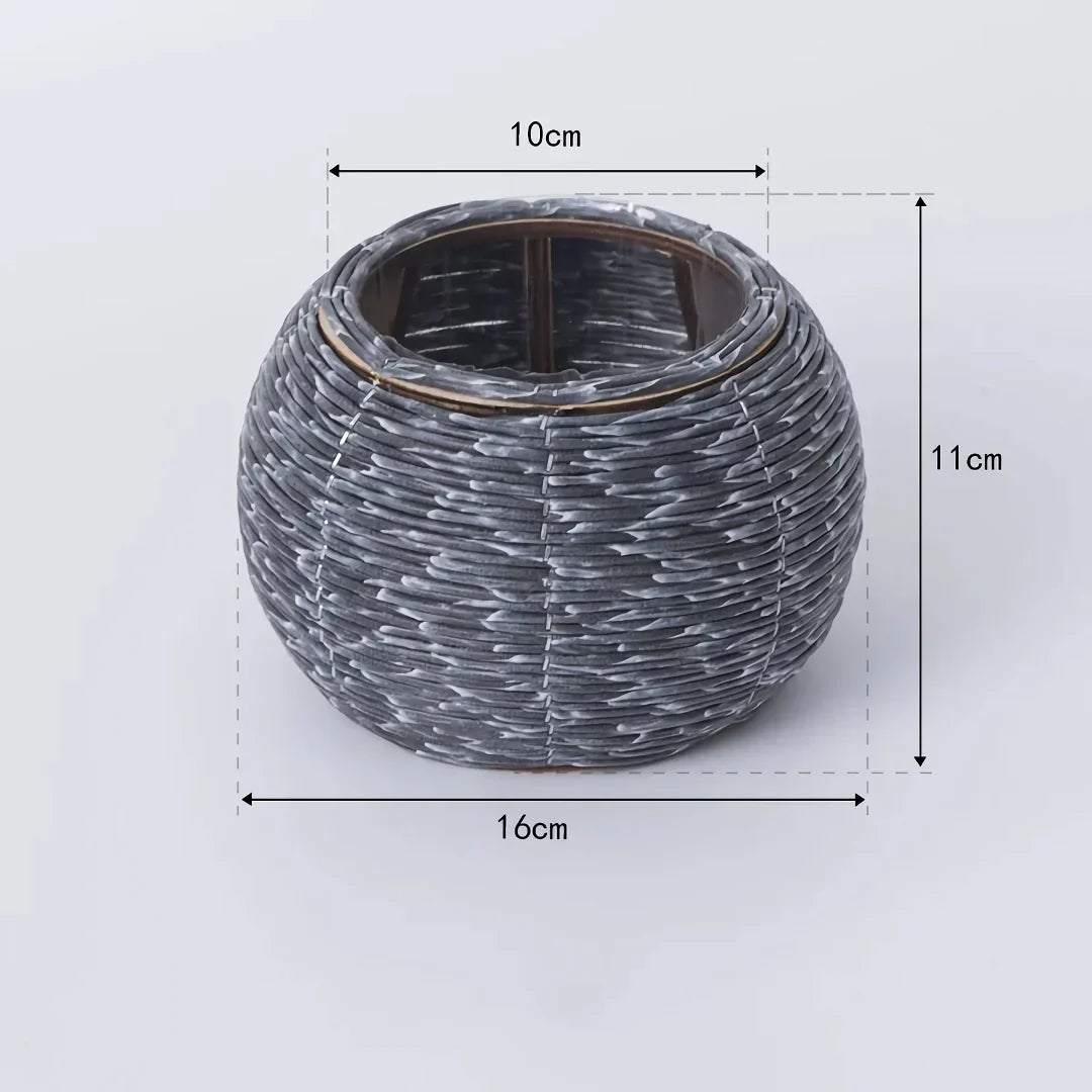 Nordic Hand-Woven Imitation Rattan Flower Pot 14815605719366-1