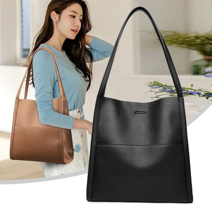Solid color simple genuine leather shoulder bag 8886859628825-1