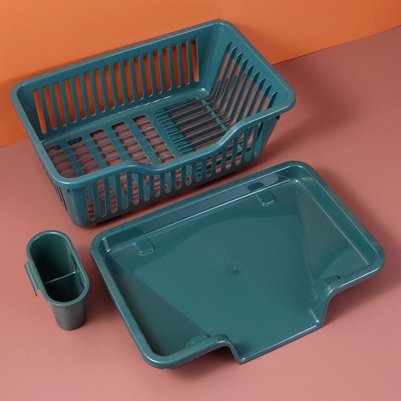 Double Layer Kitchen Dishes & Utensils Drying Organizer Rack 9638697435417-1