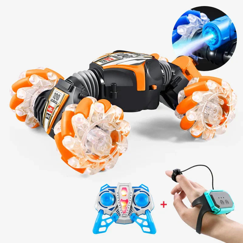 Remote Control Stunt Car 360° Spins Gesture Durable Rechargeable Toy 14899008307526-1
