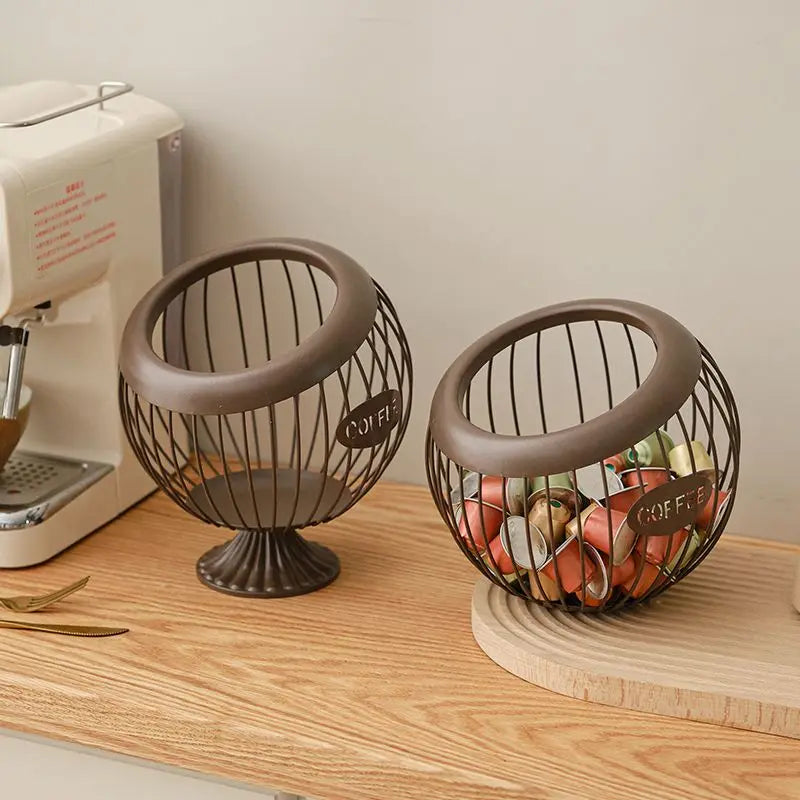 Elegant Metal Snack Storage Basket 14815670534470-1