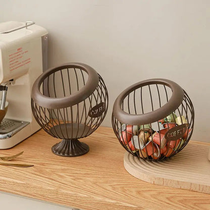 Elegant Metal Snack Storage Basket 14815670534470-1