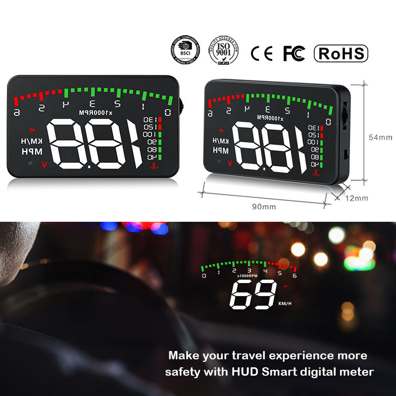 3.5 A900 HUD Head-Up Display Car-styling Hud Display Overspeed Warning Windshield Projector Alarm System Universal Auto 9020008661212-1